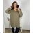 Women's Plus Size Knitted Turtleneck Long Sleeve Dress (2XL/3XL ONE SIZE) ITALIAN FASHION IM423608 Brown 3xl / 4xl