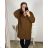 Women's Plus Size Knitted Turtleneck Long Sleeve Dress (2XL/3XL ONE SIZE) ITALIAN FASHION IM423608 Brown 3xl / 4xl