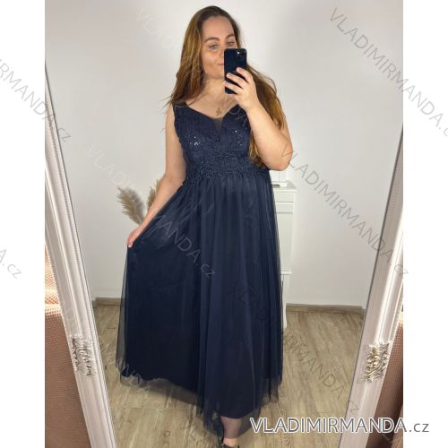 Women's Strapless Long Party Dress (S/M ONE SIZE) ITALIAN FASHION IMPSH23L676 XL/2XL dark blue