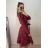 Women's Elegant Long Sleeve Dress (S/M ONE SIZE) ITALIAN FASHION IMM23M6062 red S/M