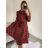 Women's Elegant Long Sleeve Dress (S/M ONE SIZE) ITALIAN FASHION IMM23M6062 red S/M