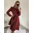 Women's Elegant Long Sleeve Dress (S/M ONE SIZE) ITALIAN FASHION IMM23M6062 red S/M