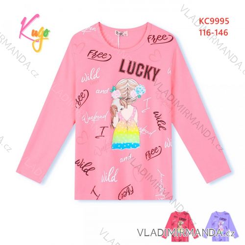 T-shirt long sleeve with sequins children adolescent girls (116-146) KUGO B3258