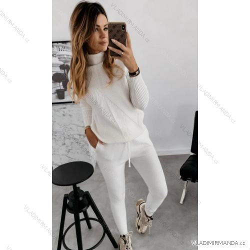 Women's Long Sleeve Tracksuit and Turtleneck Sweater Set (S/M ONE SIZE) ITALIAN FASHION IMPGM2317886