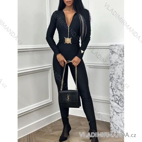 Women's Long Elegant Long Sleeve Jumpsuit (S/M ONE SIZE) ITALIAN FASHION IMWA23289