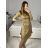 Women's Elegant Long Sleeve Dress (S/M ONE SIZE) ITALIAN FASHION IMM23M6062 S/M Brown