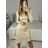 Women's Elegant Long Sleeve Dress (S/M ONE SIZE) ITALIAN FASHION IMM23M6062 S/M Brown