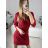 Women's Long Long Sleeve Party Dress (S/M ONE SIZE) ITALIAN FASHION IMM23056 Golden S/M