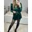 Women's Elegant Long Sleeve Dress (S/M ONE SIZE) ITALIAN FASHION IMM23M6062 S/M Golden