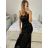 Women's Long Chiffon Short Sleeve Dress (S/M ONE SIZE) ITALIAN FASHION IMWGS231048 S/M black