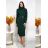 Women's Plus Size Knitted Turtleneck Long Sleeve Dress (L/XL/2XL ONE SIZE) ITALIAN FASHION IM4221085 red XL/2XL