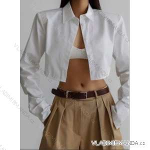 Women's long sleeve crop top shirt (S/M ONE SIZE) ITALIAN FASHION IMPLP2326007075