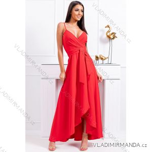 Women's Plus Size (42-46) Long Elegant Party Sleeveless Dress POLISH FASHION PMLBC23265-10