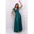 Women's Plus Size (42-46) Long Elegant Party Sleeveless Dress POLISH FASHION PMLBC23265-10 Green 50