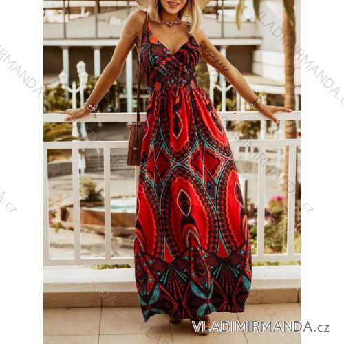 Women's long summer dress with straps (S/M ONE SIZE) ITALIAN FASHION IMD23277 oranžová S/M