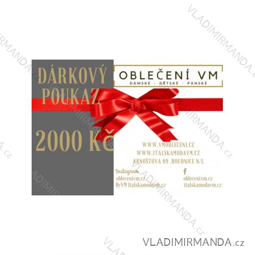 GIFT VOUCHER VALUE 2000, - CZK