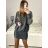 Women's Mini Elegant Bat Sleeve Long Sleeve Dress (S/M ONE SIZE) ITALIAN FASHION IMC23463