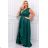 Women's Plus Size (42-46) Long Elegant Party Sleeveless Dress POLISH FASHION PMLBC23265-10 Green 50