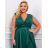 Women's Plus Size (42-46) Long Elegant Party Sleeveless Dress POLISH FASHION PMLBC23265-10 Green 50