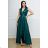 Women's Plus Size (42-46) Long Elegant Party Sleeveless Dress POLISH FASHION PMLBC23265-10 Green 50