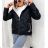 Zip Hooded Jacket Long Sleeve Women's Plus Size (3XL-8XL) POLISH FASHION PMWT21T21-69 black S