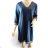 Women's Casual Long Sleeve Dress (S/M/L ONE SIZE) ITALIAN FASHION IMD23769 dark blue M / L