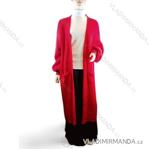 Women's Long Sleeve Knitted Cardigan (S/M ONE SIZE) ITALIAN FASHION IMWAD223390 XL/2XL blue