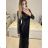 Women's Long Chiffon Short Sleeve Dress (S/M ONE SIZE) ITALIAN FASHION IMWGS231048 Golden S/M