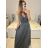 Women's Long Chiffon Short Sleeve Dress (S/M ONE SIZE) ITALIAN FASHION IMWGS231048   dark grey   S/M