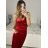 Women's long party velvet dress with straps (S/M ONE SIZE) ITALIAN FASHION IMPMD2326493L