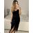 Women's long party velvet dress with straps (S/M ONE SIZE) ITALIAN FASHION IMPMD2326493L