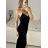 Women's long party velvet dress with straps (S/M ONE SIZE) ITALIAN FASHION IMPMD2326493L