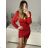 Women's Elegant Long Sleeve Dress (S/M ONE SIZE) ITALIAN FASHION IMPMD2331243L S/M red