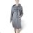 Women's Long Sleeve Hooded Sweatshirt Dress (S/M ONE SIZE) ITALIAN FASHION IMC22685   grey   L/XL