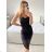 Women's Elegant Long Party Sparkly Sequin Strapless Dress (S/M ONE SIZE) ITALIAN FASHION IMWY224032 black S/M