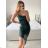 Women's Elegant Long Party Sparkly Sequin Strapless Dress (S/M ONE SIZE) ITALIAN FASHION IMWY224032 black S/M