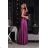 Women's Strapless Long Satin Party Dress (34-42) POLISH FASHION PMLEL24NATHALIE purple 40