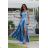 Women's Strapless Long Satin Party Dress (34-42) POLISH FASHION PMLEL24NATHALIE Light blue 40