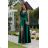 Women's Strapless Long Satin Party Dress (34-42) POLISH FASHION PMLEL24NATHALIE dark green 40