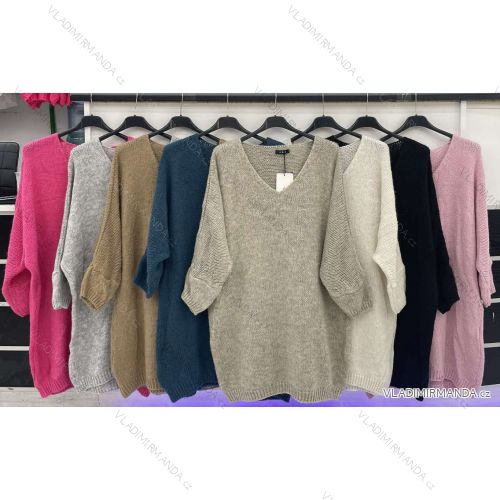 Women's Knitted Extended Long Sleeve Sweater (S/M ONE SIZE) ITALIAN FASHION IMWDT230011