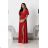 Women's Strapless Long Satin Party Dress (34-42) POLISH FASHION PMLEL24NATHALIE red XXL