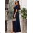 Women's Strapless Long Satin Party Dress (34-42) POLISH FASHION PMLEL24NATHALIE dark blue S