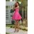 Women's Strapless Long Satin Party Dress (34-42) POLISH FASHION PMLEL24NATHALIE pink 38