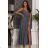 Women's Strapless Long Satin Party Dress (34-42) POLISH FASHION PMLEL24NATHALIE grey 42