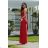 Women's Strapless Long Satin Party Dress (34-42) POLISH FASHION PMLEL24NATHALIE red 40
