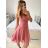 Women's Sleeveless Short Party Dress (S/M ONE SIZE) ITALIAN FASHION IMPSH23C662 S/M Old-pink