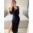 Women's Long Party Sparkly Long Sleeve Dress (S/M ONE SIZE) ITALIAN FASHION IMPBB2315162