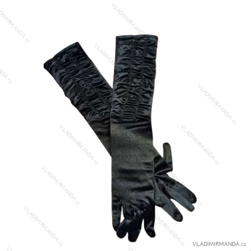 Women's prom gloves long satin ruffled FMF24GD001