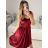 Women's Long Chiffon Short Sleeve Dress (S/M ONE SIZE) ITALIAN FASHION IMWGS231048 Wine S/M