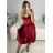 Women's Long Chiffon Short Sleeve Dress (S/M ONE SIZE) ITALIAN FASHION IMWGS231048 Wine S/M